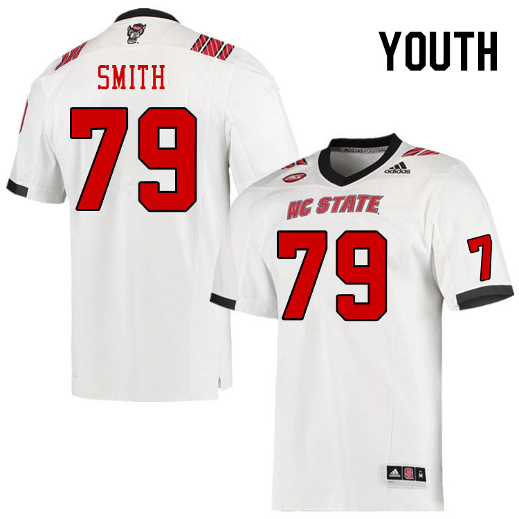 Youth #79 Kamen Smith NC State Wolfpack College Football Jerseys Stitched Sale-White